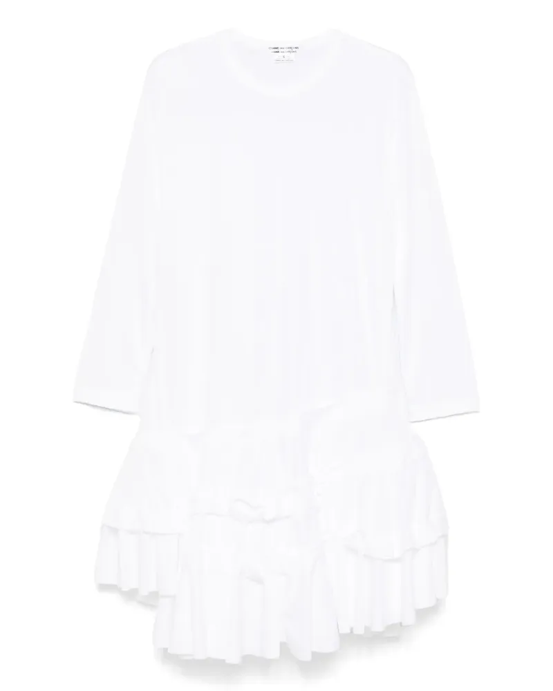Comme des Garçons Gerüschtes Midikleid - Weiß Weiß