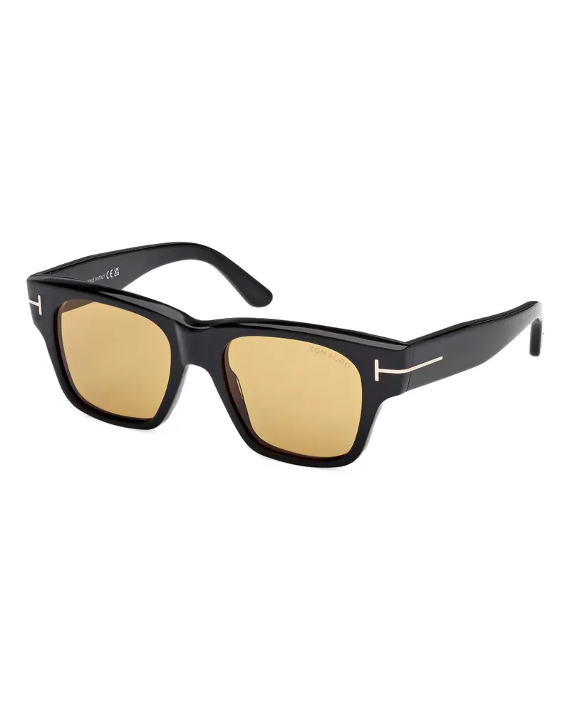 Tom Ford Sonnenbrille mit eckigem Gestell - Schwarz Schwarz