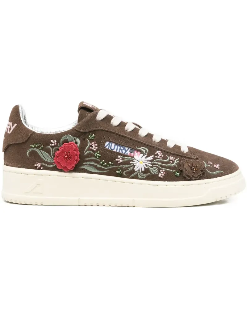 AUTRY Sneakers mit Blumen-Applikation - Braun Braun