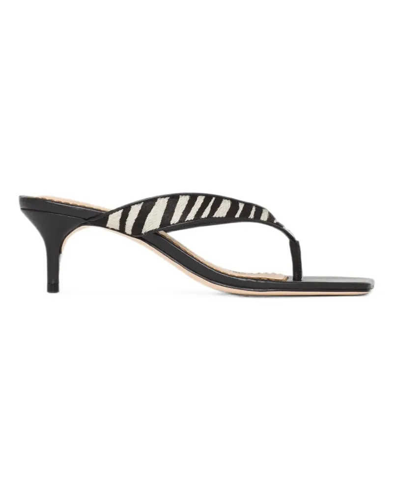 Cinq à Sept Frankie Sandalen mit Zebramuster - Schwarz Schwarz