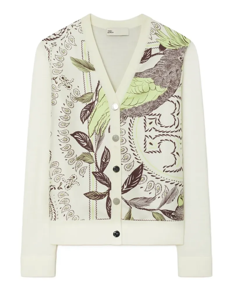 Tory Burch silk front cardigan - Nude Nude