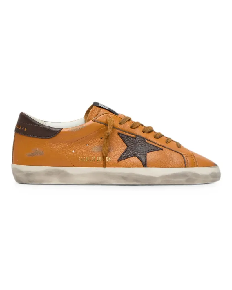 Golden Goose Super-Star LTD in orange leather with brown star - Braun Braun
