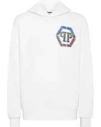 Philipp Plein Hoodie mit verziertem Logo Weiß