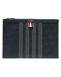 Thom Browne Kleine Dokumentenmappe mit 4-Bar-Streifen Blau