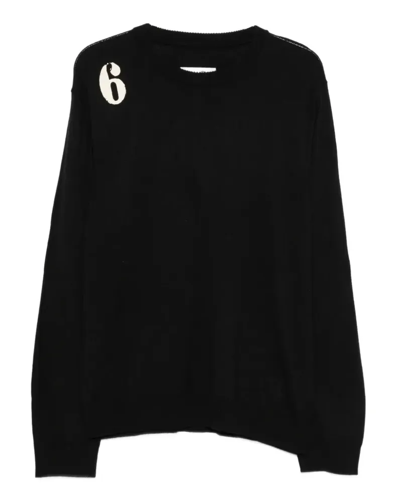 Maison Margiela Pullover mit Nummern-Print - Schwarz Schwarz