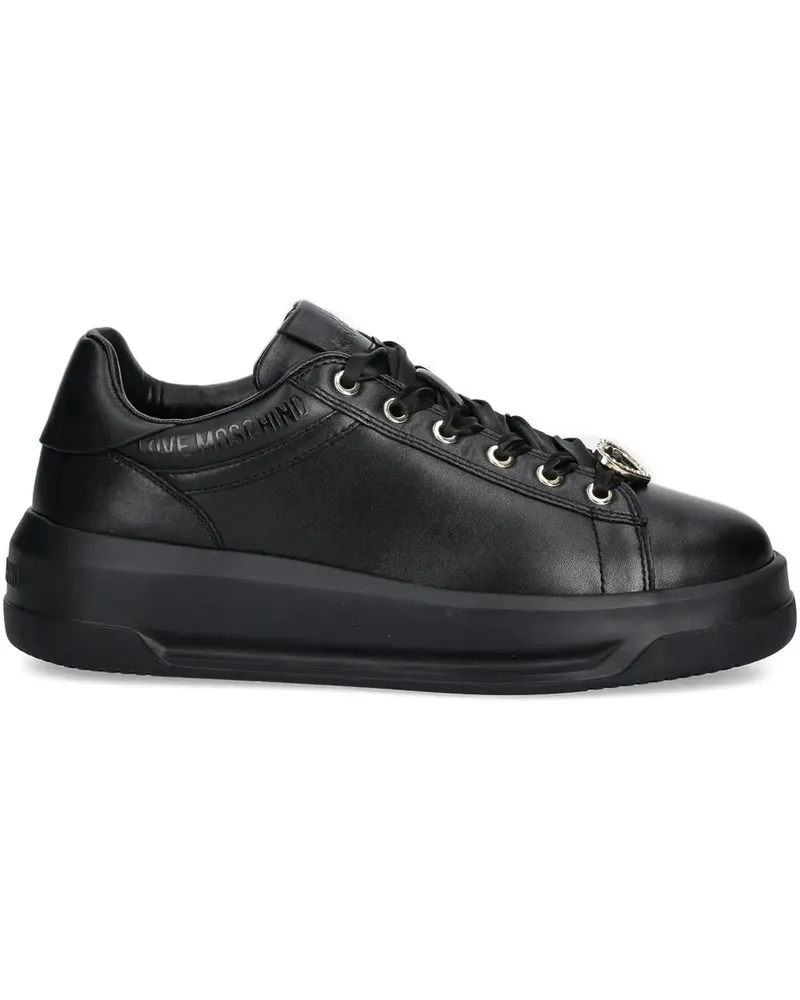Moschino Verzierte Sneakers mit Schnürung - Schwarz Schwarz