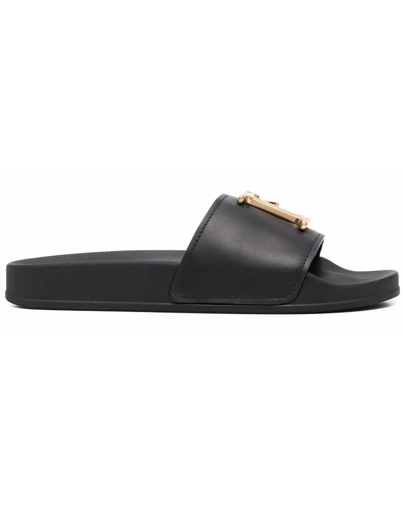 Dsquared2 Pantoletten mit Logo-Schild - Schwarz Schwarz