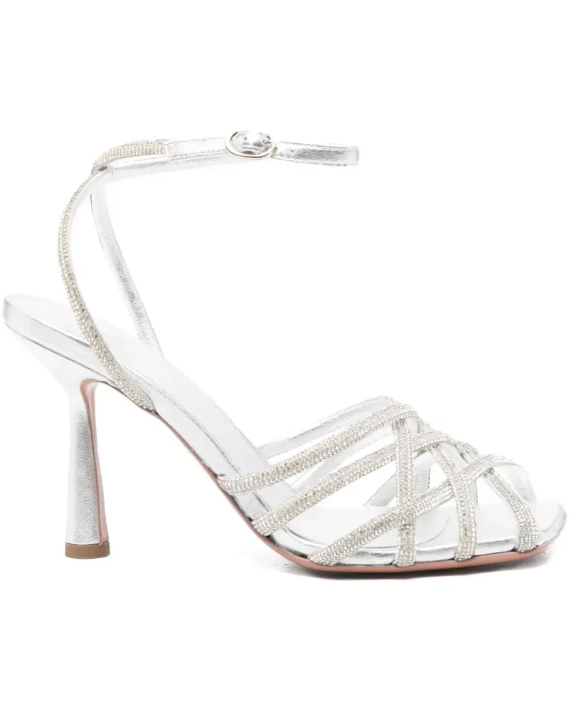 Aldo Castagna Sandalen mit Kristallen 100mm - Silber Silber