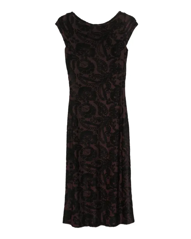 Etro Midikleid mit Paisley-Muster - Schwarz Schwarz