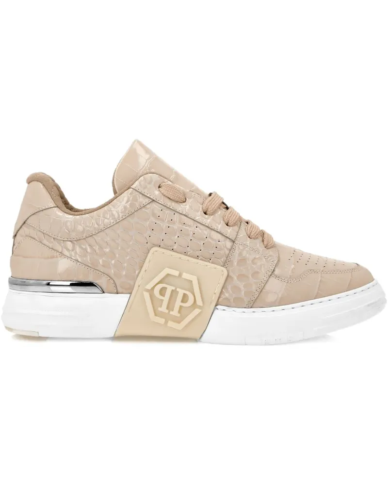 Philipp Plein Sneakers mit Kroko-Optik - Nude Nude