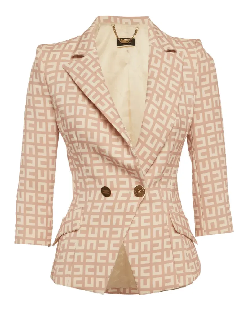 Elisabetta Franchi Monogram double-breasted blazer - Rosa Rosa