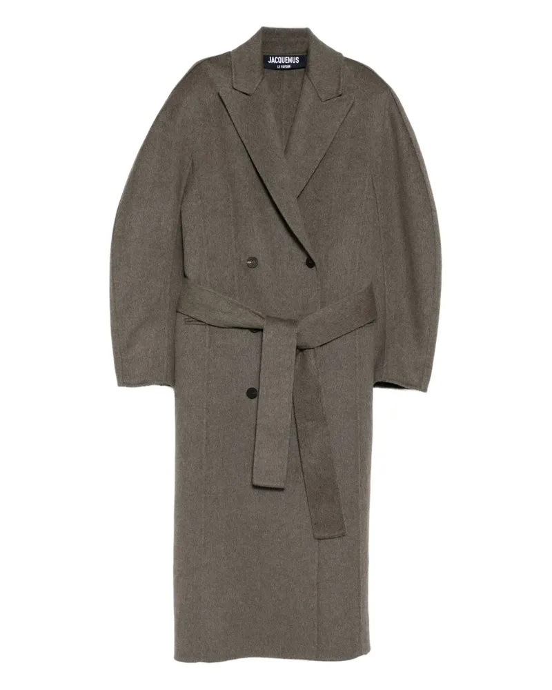 Jacquemus Doppelreihiger Mantel mit Gürtel - Grau Grau