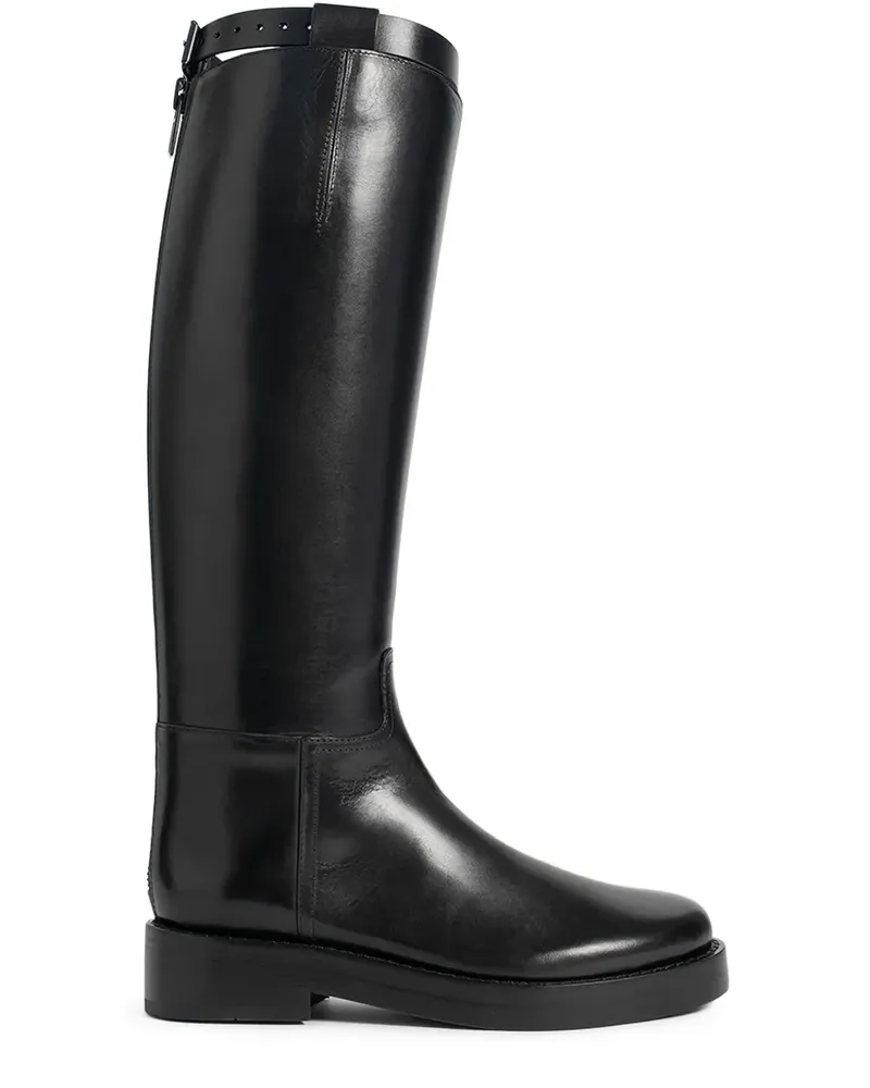 Ann Demeulemeester Kniehohe Stan Bikerstiefel - Schwarz Schwarz