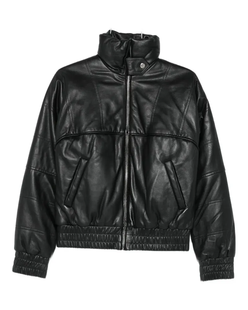 GIMAGUAS zip-up smocked jacket - Schwarz Schwarz