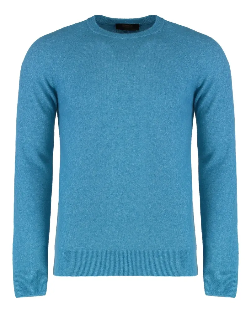 MOORER Gerippter Pullover - Blau Blau