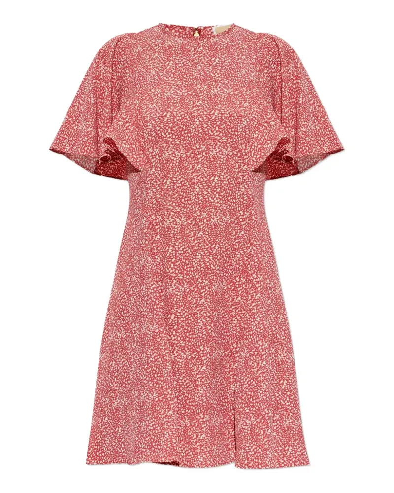 Michael Kors ruffled-sleeve speckled mini dress - Rot Rot