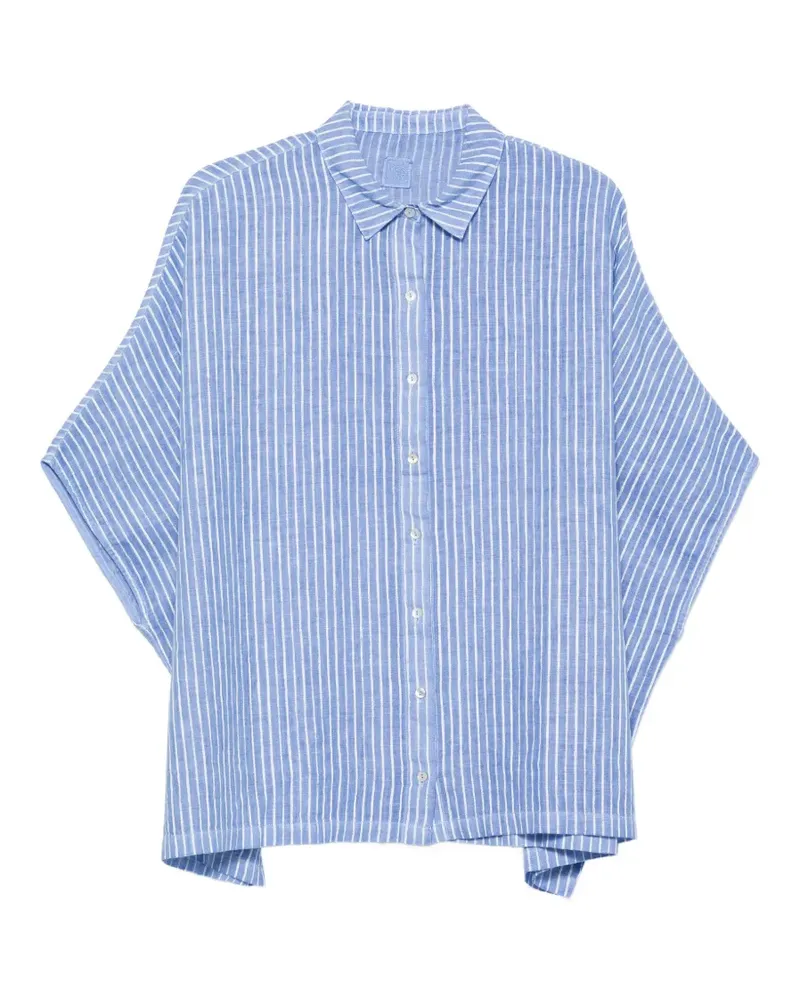 120% Lino striped linen shirt - Blau Blau