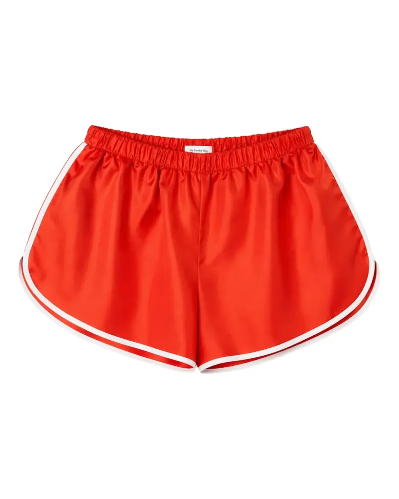 FRANKIE Shop Aria contrast-trim satin shorts - Rot Rot