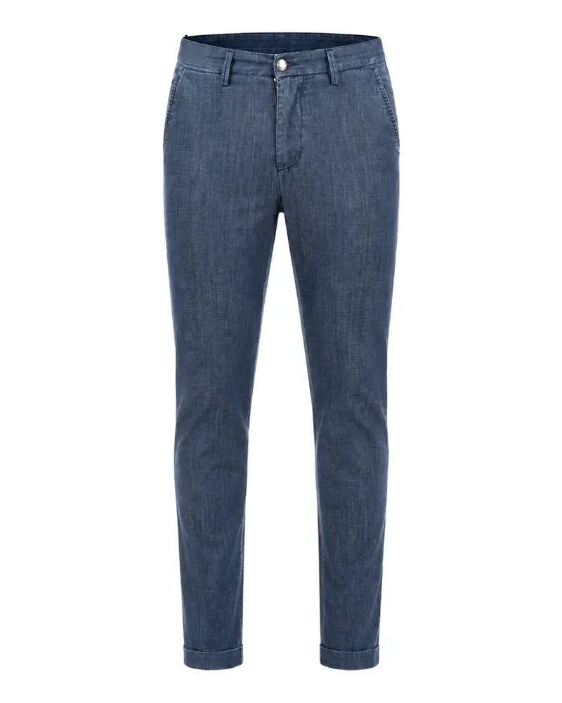 Re-HasH Schmale Jeans mit Umschlag - Blau Blau