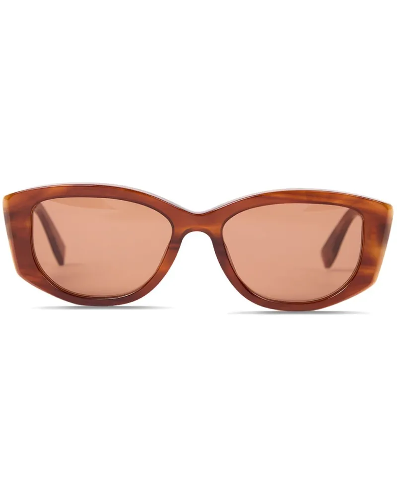 Viktor & Rolf Sonnenbrille mit ovalem Gestell - Braun Braun
