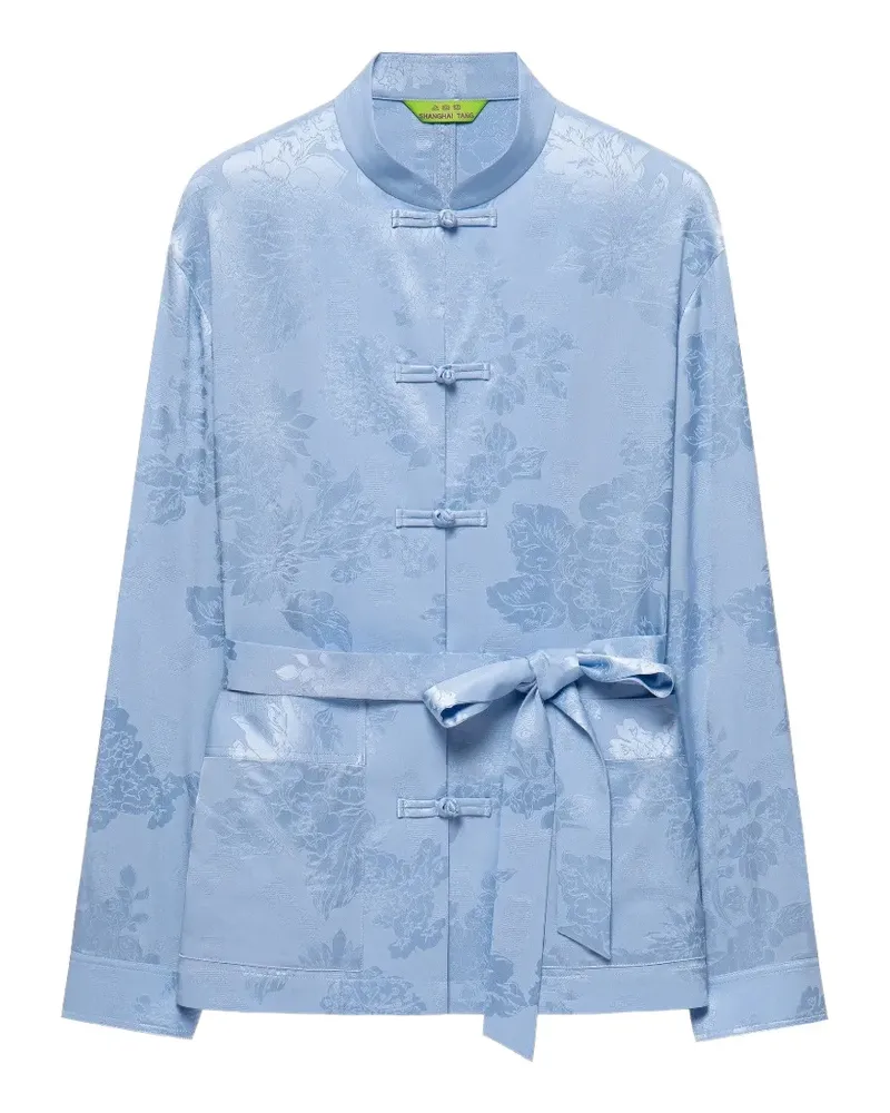 Shanghai Tang Hemd mit Jacquard-Blumenmuster - Blau Blau