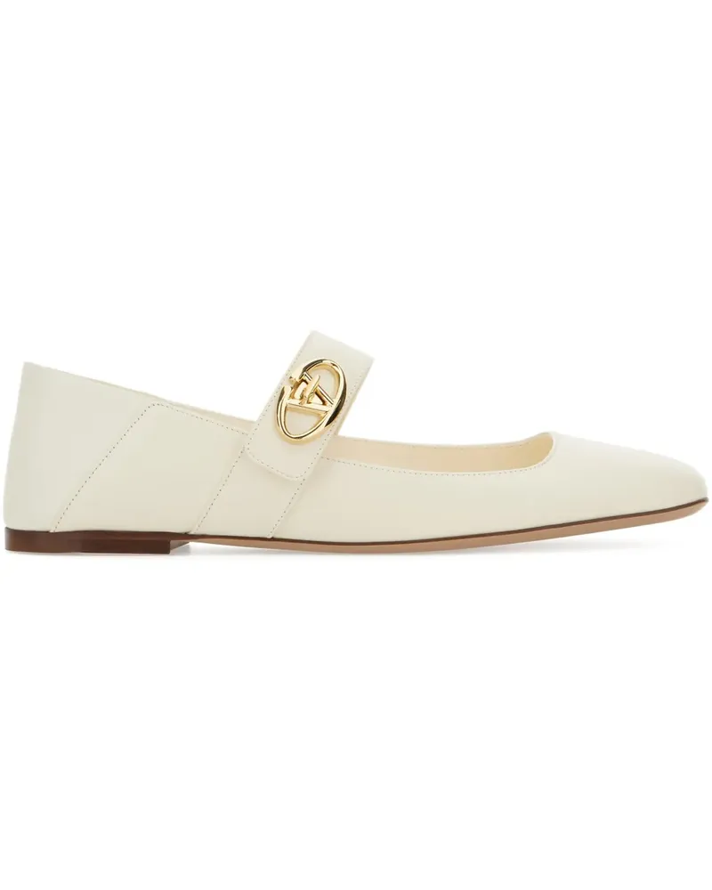 Valentino Garavani VLogo Locker Mary-Jane Ballerinas - Nude Nude