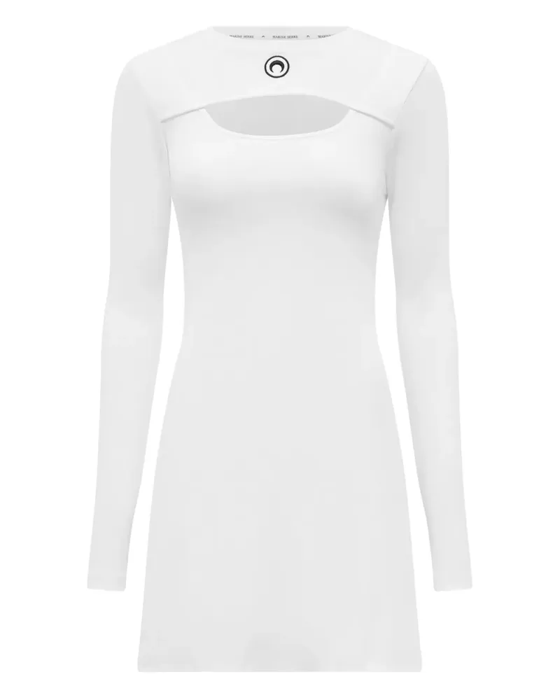 Marine Serre Geripptes Minikleid - Weiß Weiß