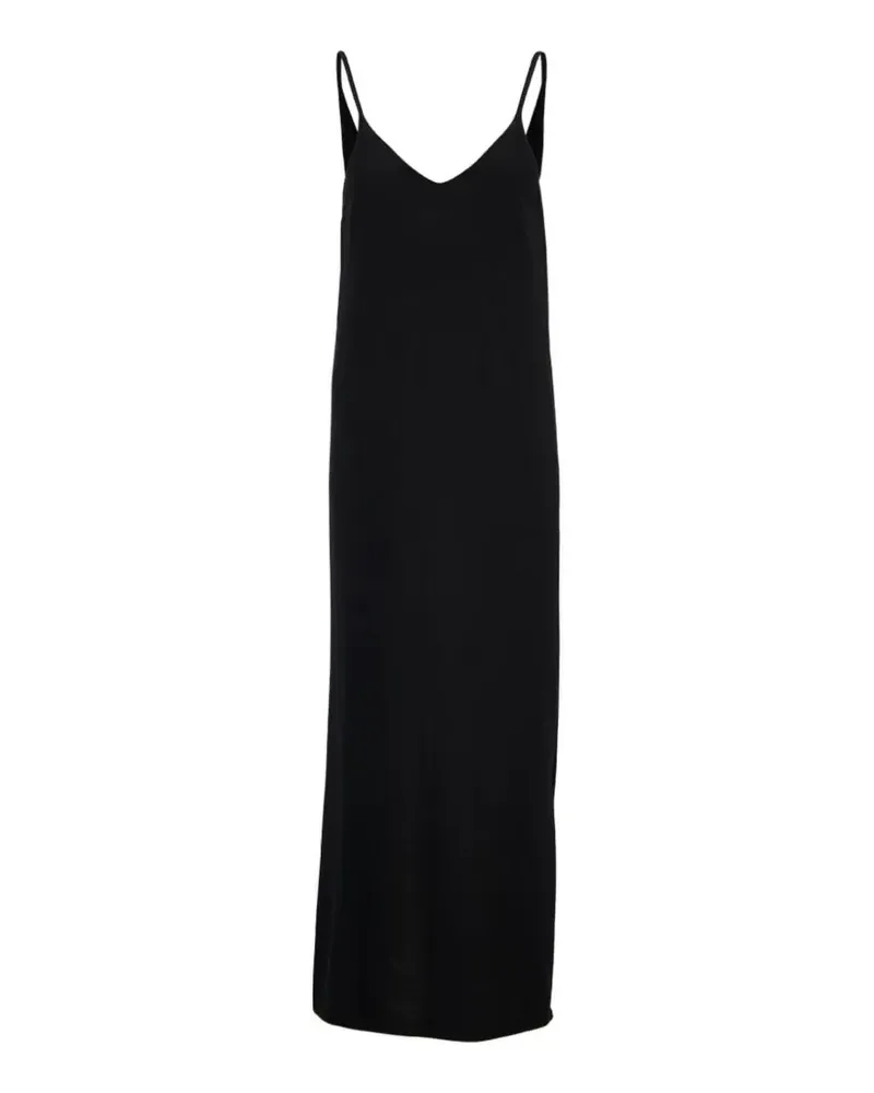 Lisa Yang Albina Maxikleid mit V-Ausschnitt - Schwarz Schwarz