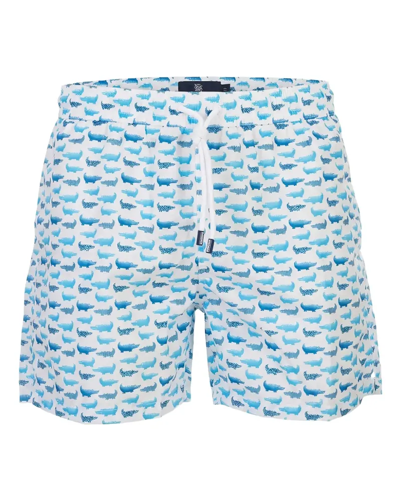Fedeli crocodile-print swim shorts - Weiß Weiß