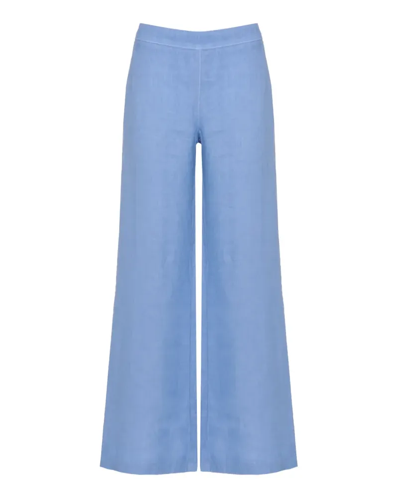 120% Lino wide-leg linen trousers - Blau Blau