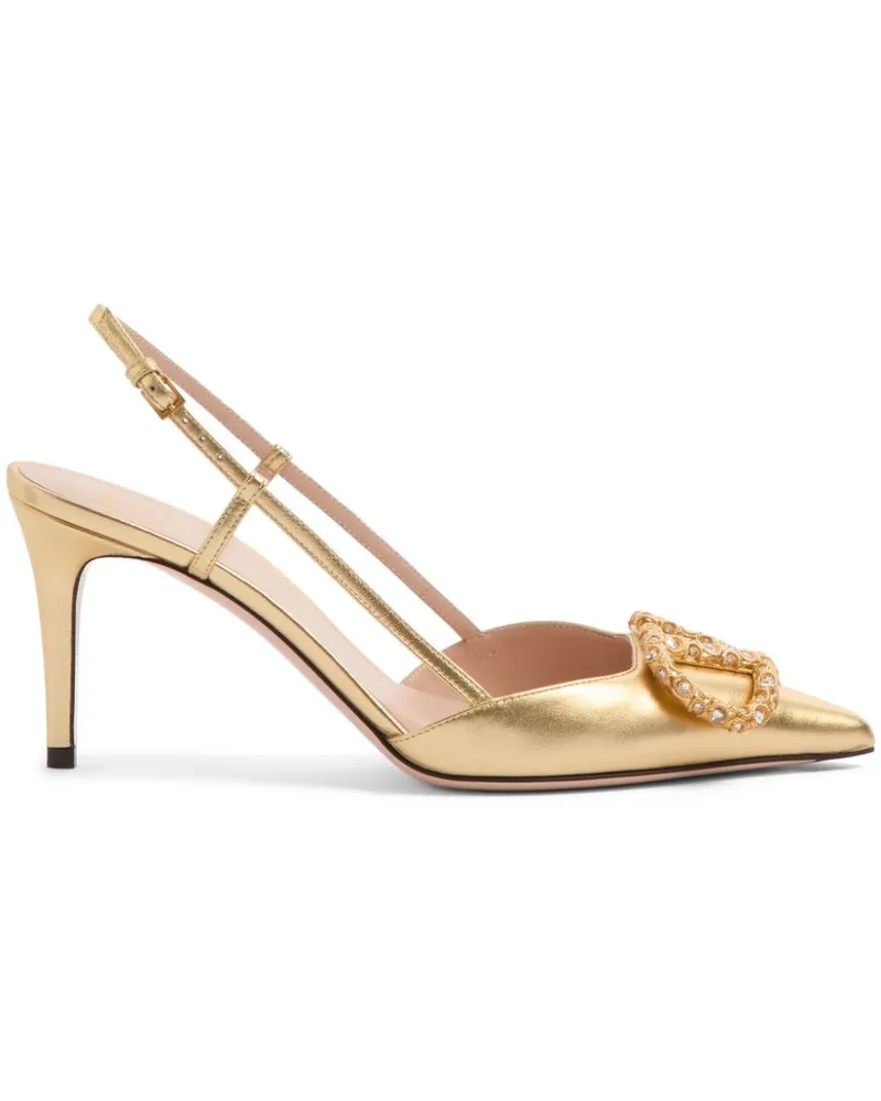 Valentino Garavani VLogo Pumps 80mm - Gold Gold
