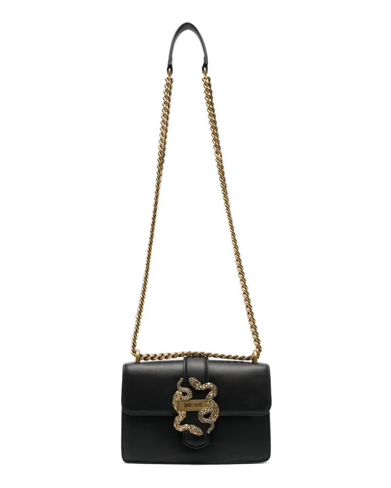 Just Cavalli Schultertasche mit Schlangen-Schild - Schwarz Schwarz