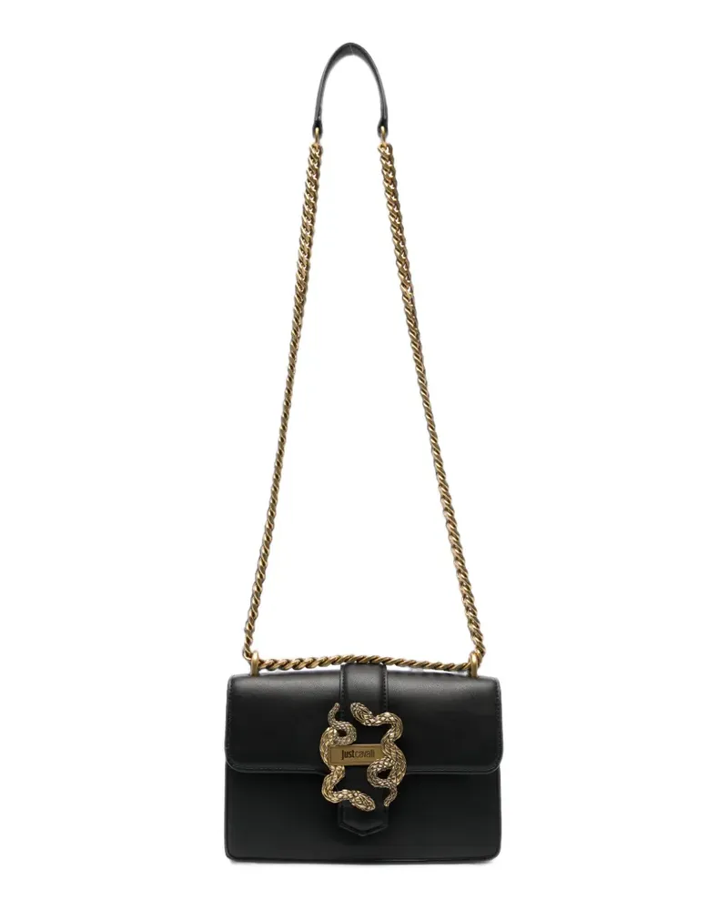 Just Cavalli snake-plaque chain-link cross-body bag - Schwarz Schwarz