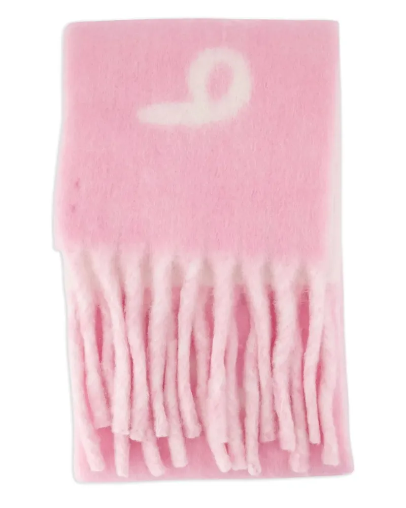 Burberry logo-intarsia fringed scarf - Rosa Rosa