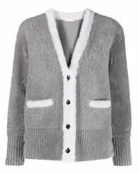 Thom Browne Cardigan mit V-Ausschnitt Grau