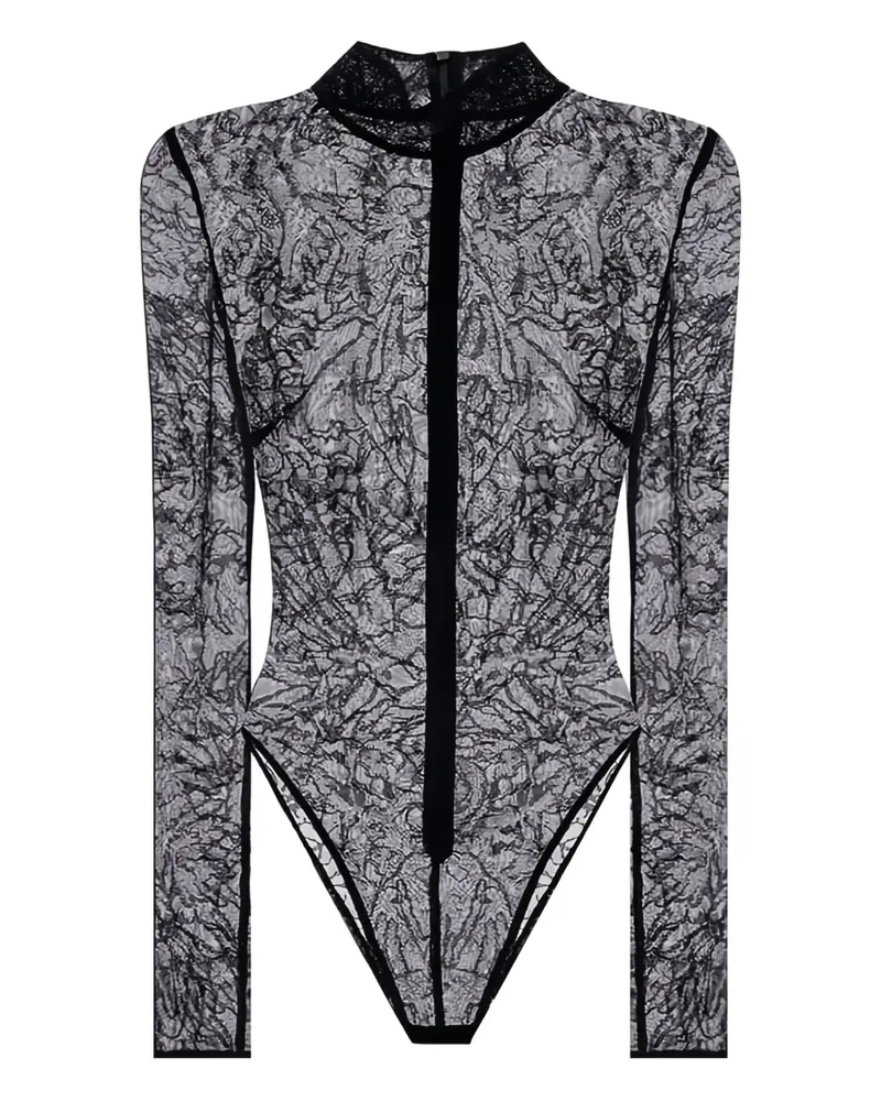 David Koma Body mit Spitze - Schwarz Schwarz