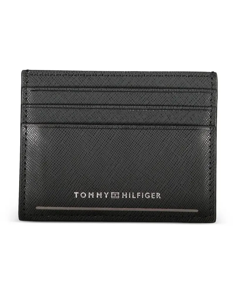 Tommy Hilfiger logo-lettering leather cardholder - Schwarz Schwarz