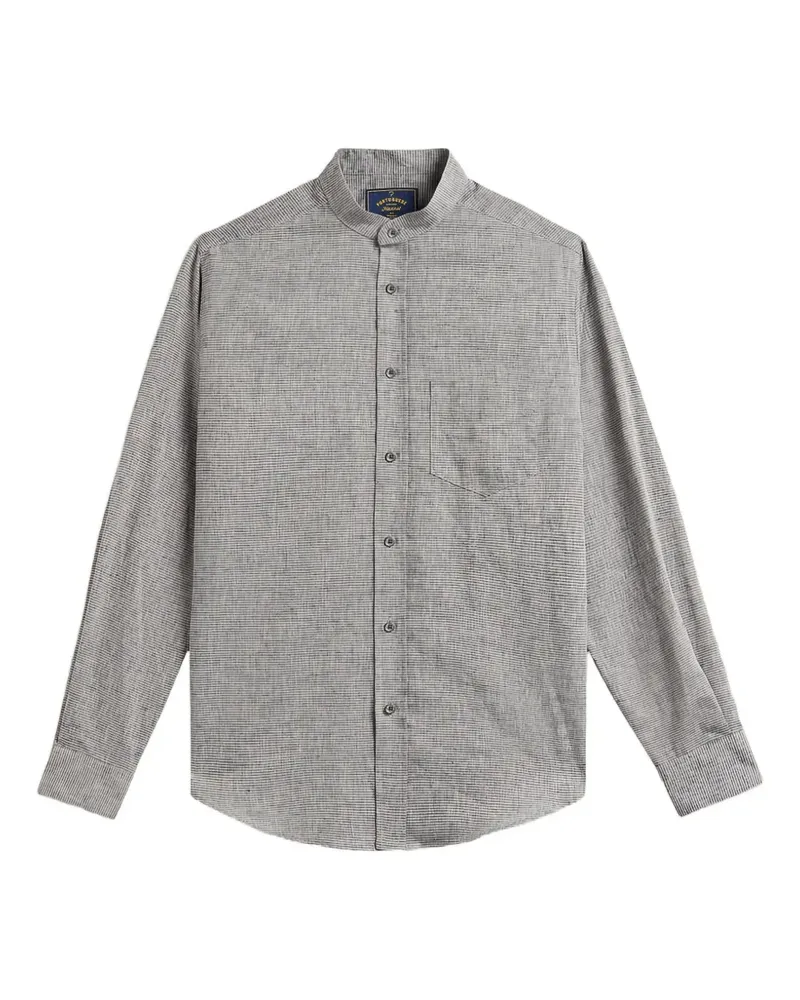 Portuguese Flannel Marvin stripe-pattern mandarin-collar shirt - Grau Grau