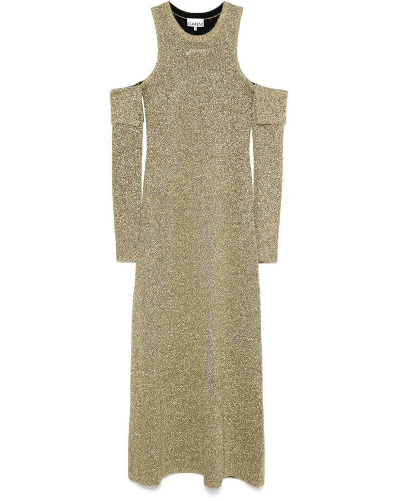 Ganni Kleid mit Cut-Outs - Gold Gold