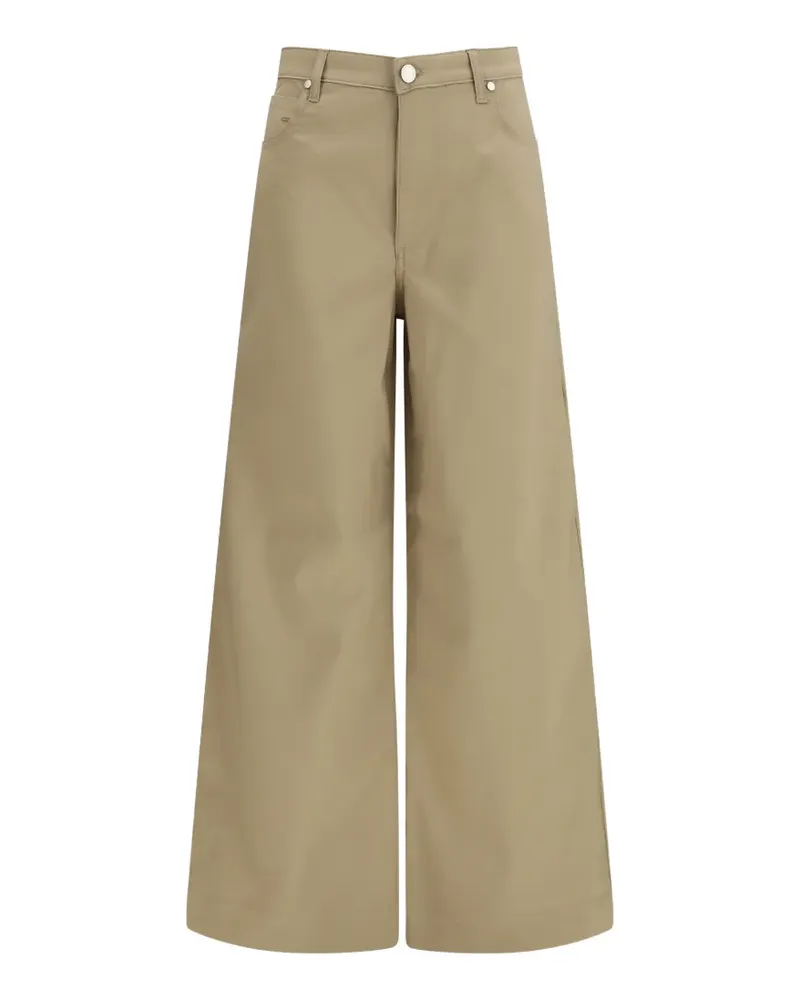 CRUNA high-waist cotton trousers - Nude Nude