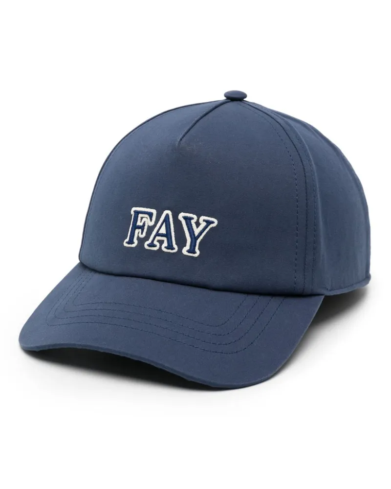 Fay Baseballkappe mit Logo-Stickerei Blau