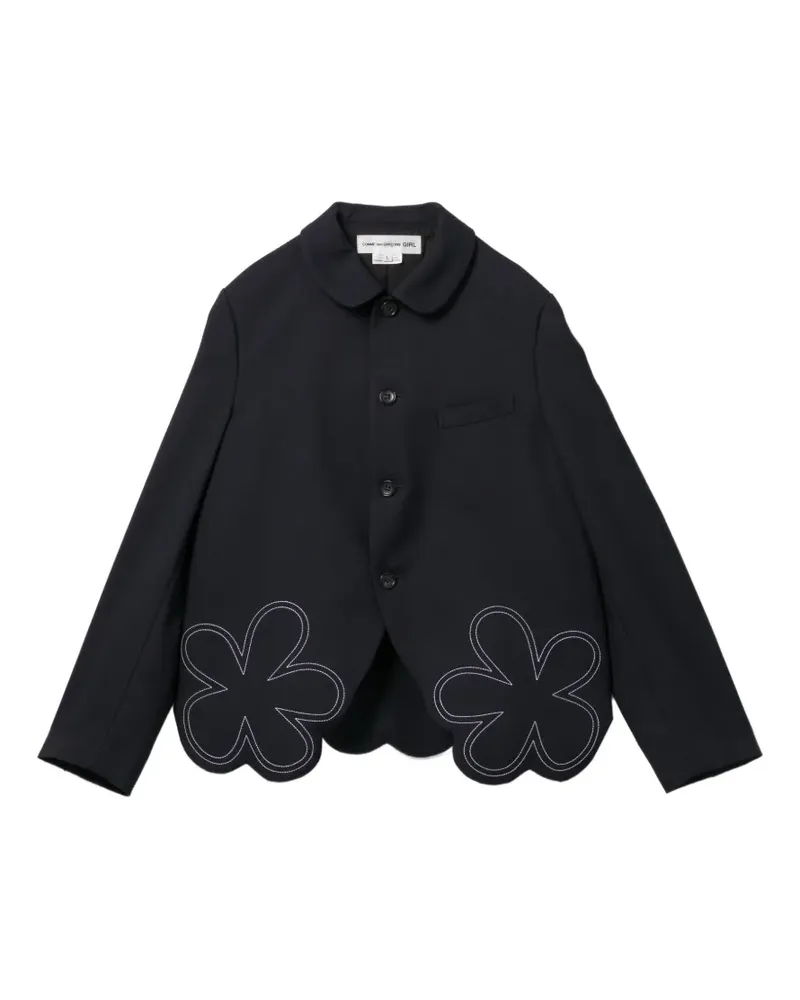 Comme des Garçons Jacke mit Blumenstickerei - Blau Blau