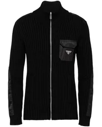 Prada Cardigan aus Kaschmir mit Triangel-Logo Schwarz