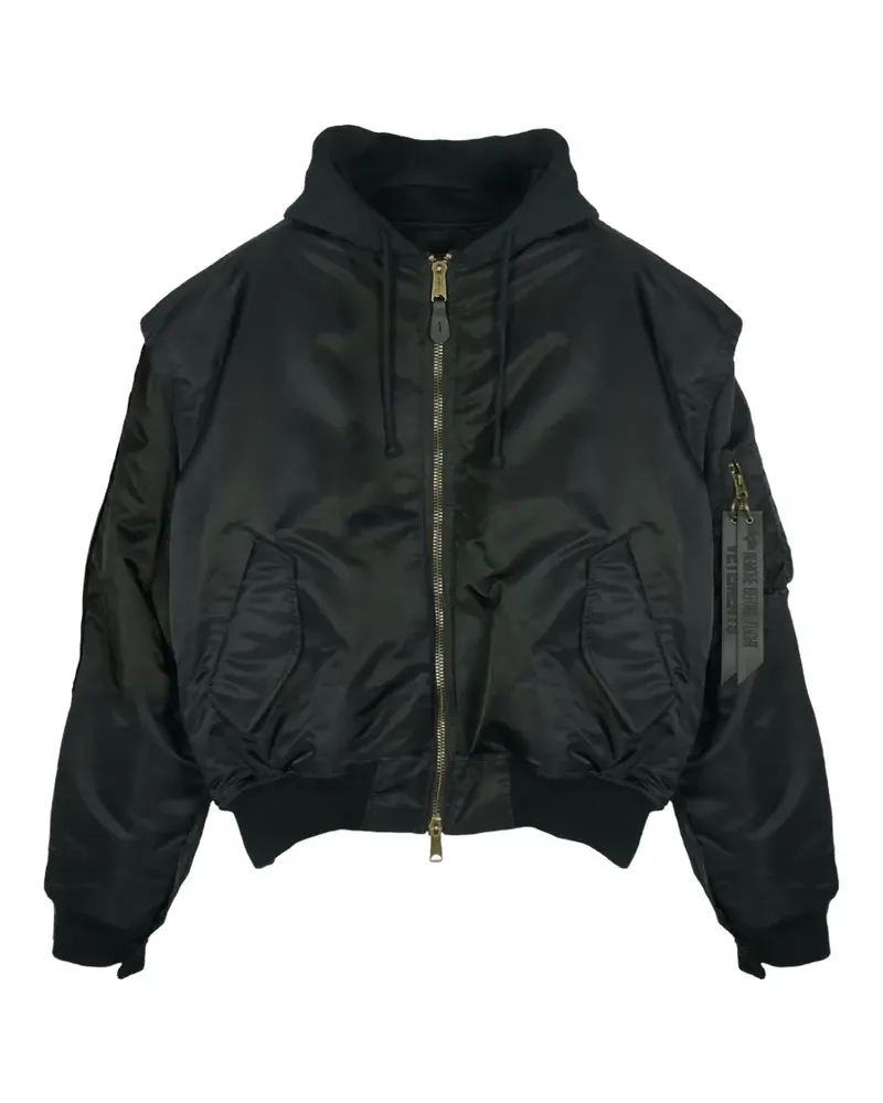 VETEMENTS reconstructed hooded bomber jacket - Schwarz Schwarz