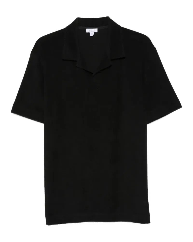 Sunspel towelling polo shirt - Schwarz Schwarz