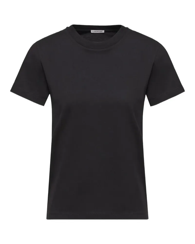 Moncler T-Shirt mit Logo-Prägung - Schwarz Schwarz