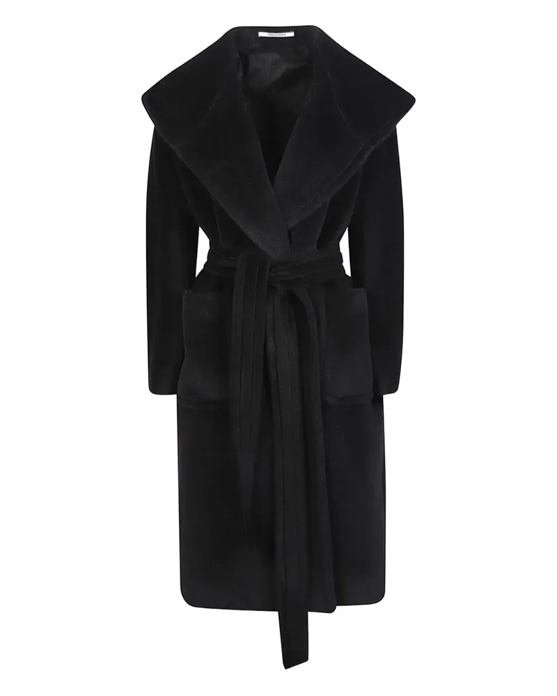 Tagliatore Mantel mit Gürtel - Schwarz Schwarz