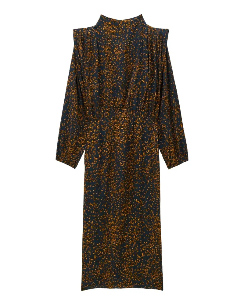 ba&sh Hoelia Midikleid mit Animal-Print - Blau Blau