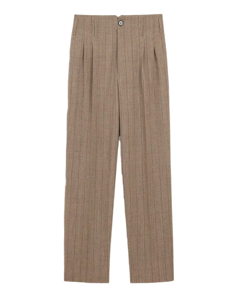 AMI Paris brown striped wool two-pleats trousers - Braun Braun
