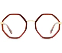 Brille mit geometrischem Gestell - Rot